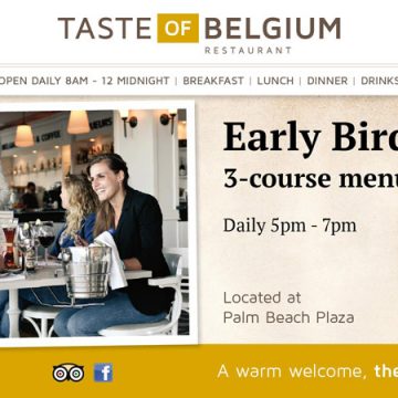 Taste of Belgium's Early Bird Special for only USD$27.50