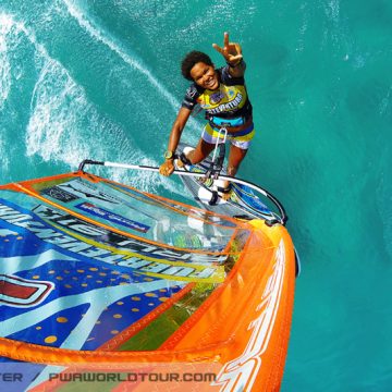 Aruba's windsurfing champion Sarah-Quita Offringa notches up another win at Fuerteventura PWA event
