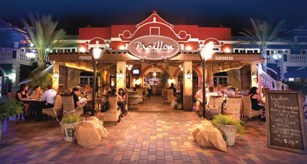 Theme restaurant Papillon, located at The Village in Aruba, offers guests a wonderful and relaxed ambiance for an evening dinner
