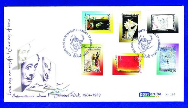 Post Aruba commemorates Salvador Dali during its first philatelic issue of 2014 in celebration of International Culture