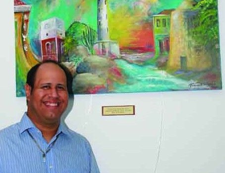 Paintings by island artist, Franco Koolman, bedeck the walls of Aruba’s Monument Foundation