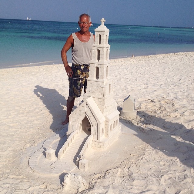 Spectacular sand castle on display at the Aruba Marriott Ocean Club beach