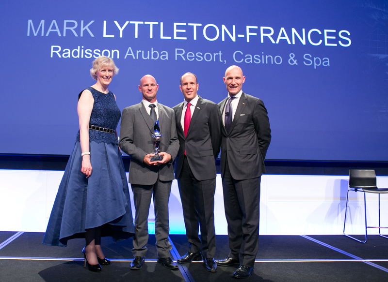 Mark Frances, General Manager of the Radisson Aruba Resort Casino & Spa, receives prestigious Manager of the Year award