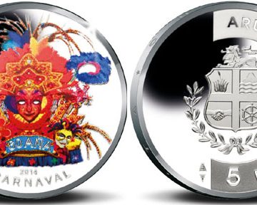 New coin by the Central Bank of Aruba dedicated to Aruba's 60th Carnival anniversary