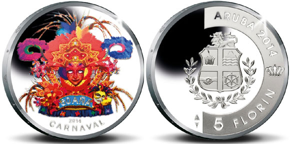 New coin by the Central Bank of Aruba dedicated to Aruba’s 60th Carnival anniversary