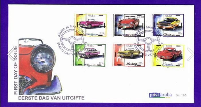 Aruba’s post office honors Aruba Car Collectors Association, (ACCA) with their first lustrum by issuing commemorative stamps