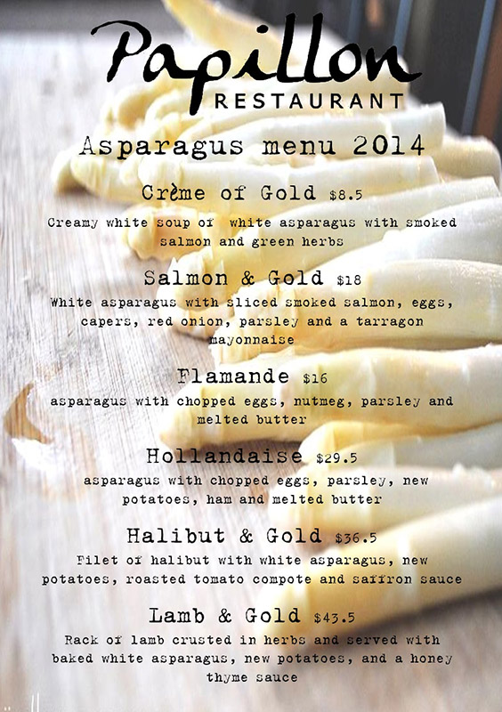 The asparagus have arrived at Papillon Restaurant Aruba