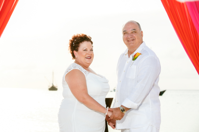 Mr. & Mrs. Conti renew their vows on their 15th wedding anniversary at the Aruba Marriott Ocean Club