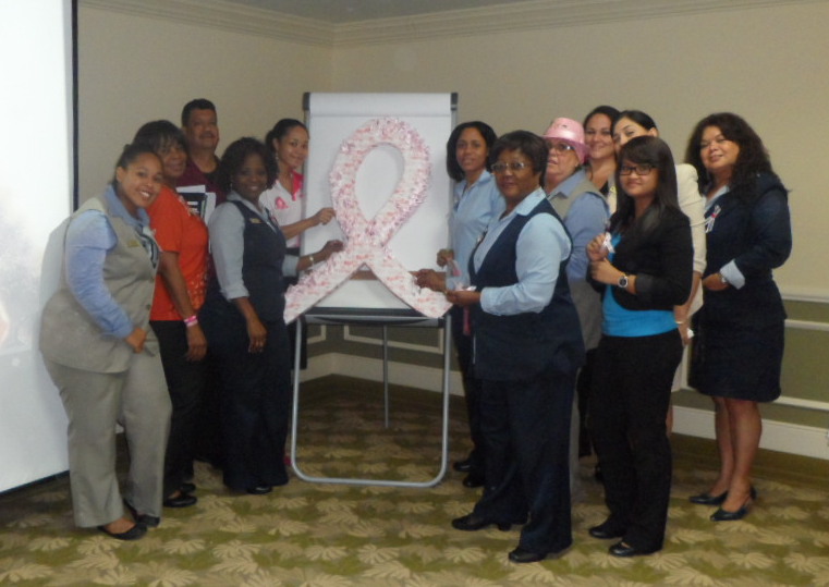 Aruba La Cabana Beach Resort & Casino receive a presentation on Breast Cancer Awareness