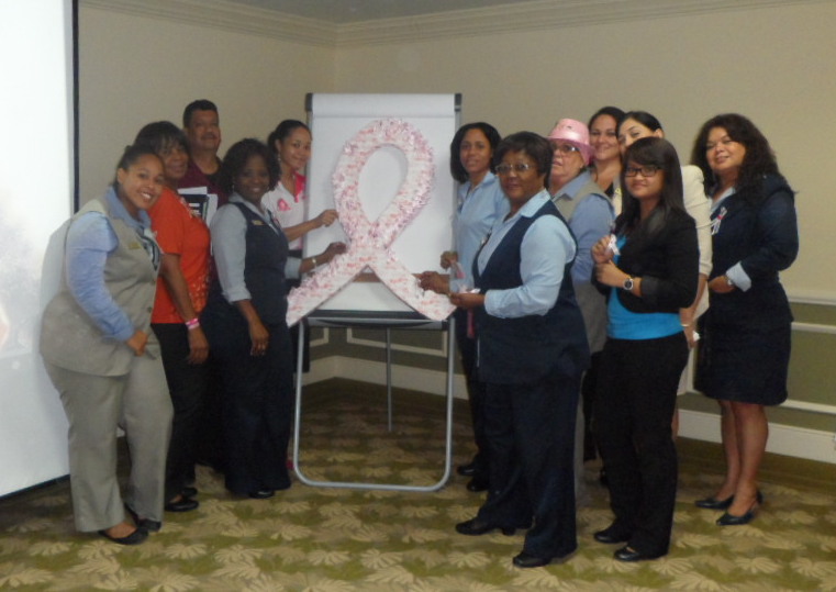 Aruba La Cabana Beach Resort & Casino receive a presentation on Breast Cancer Awareness