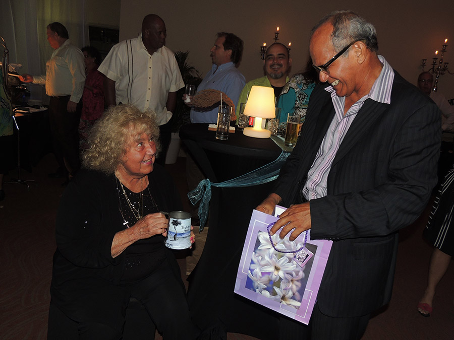 Seferina “Inchi” Briezen and Juan “Juancho” Tromp honored during a retirement party for completing their long and successful careers at the Divi Aruba Resorts