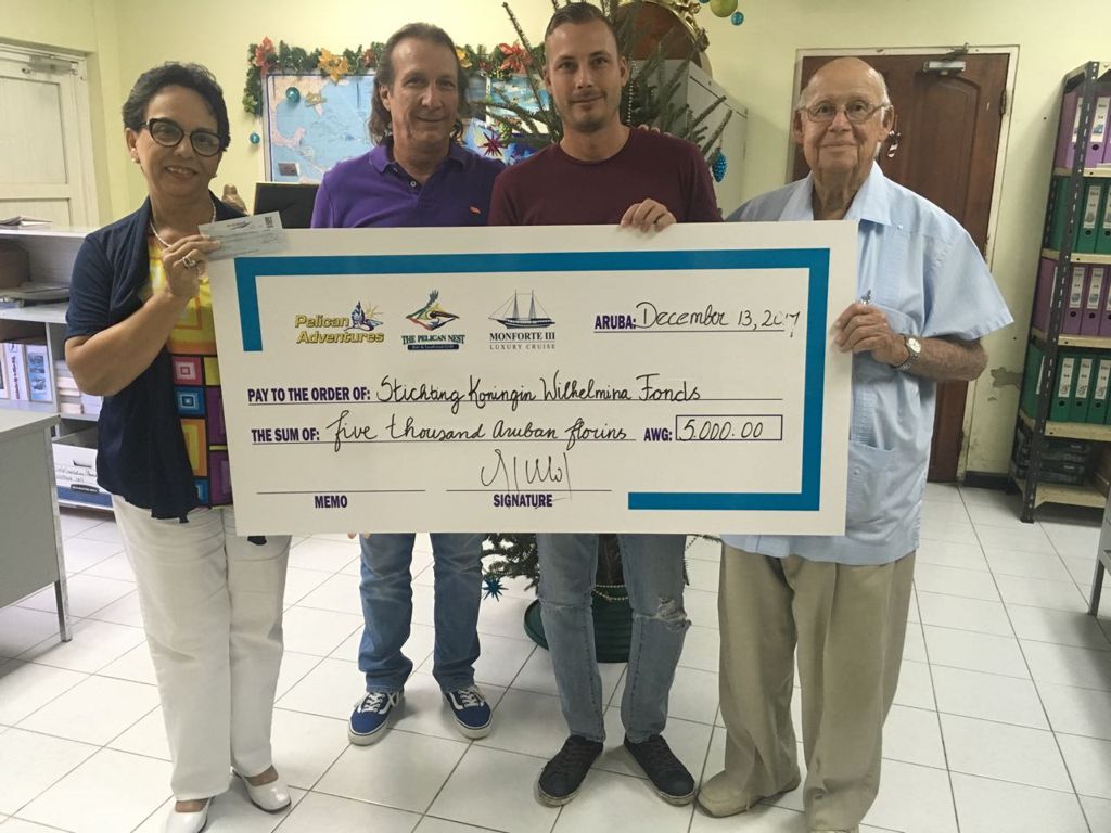 Pelican Adventures Aruba Makes Donation To Wilhelmina Fonds