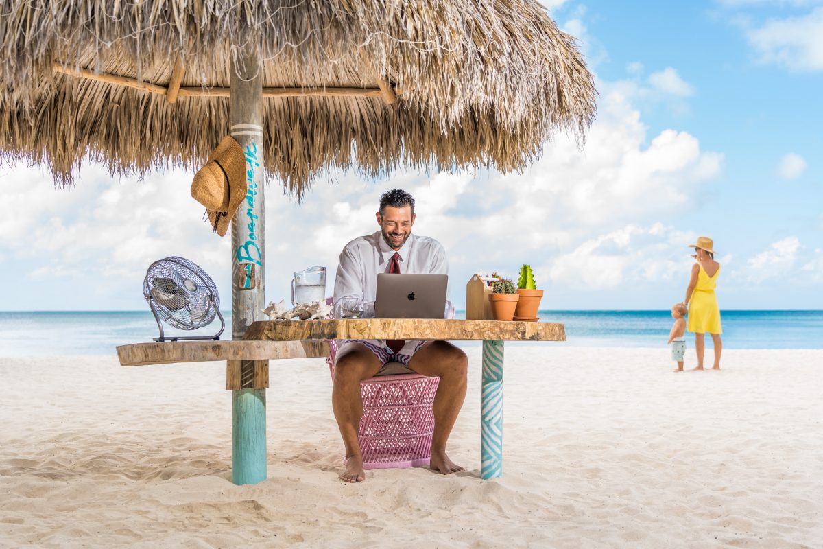 Aruba Hotel Adds Outdoor Workstations with Unique Views