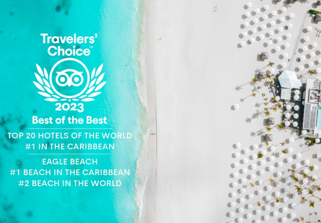 Bucuti & Tara Beach Resort,  Aruba Reigns Supreme as No. 1 in the Caribbean and Sole Caribbean Hotel to Grace Top 25 Hotels of the World on Tripadvisor