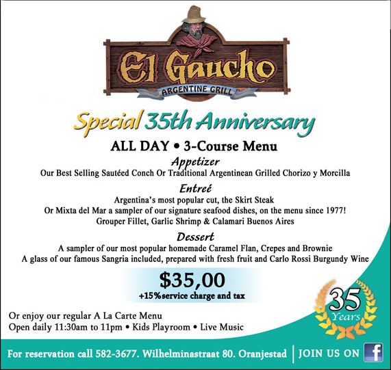 El Gaucho El Gaucho 35th Anniversary All Day Special