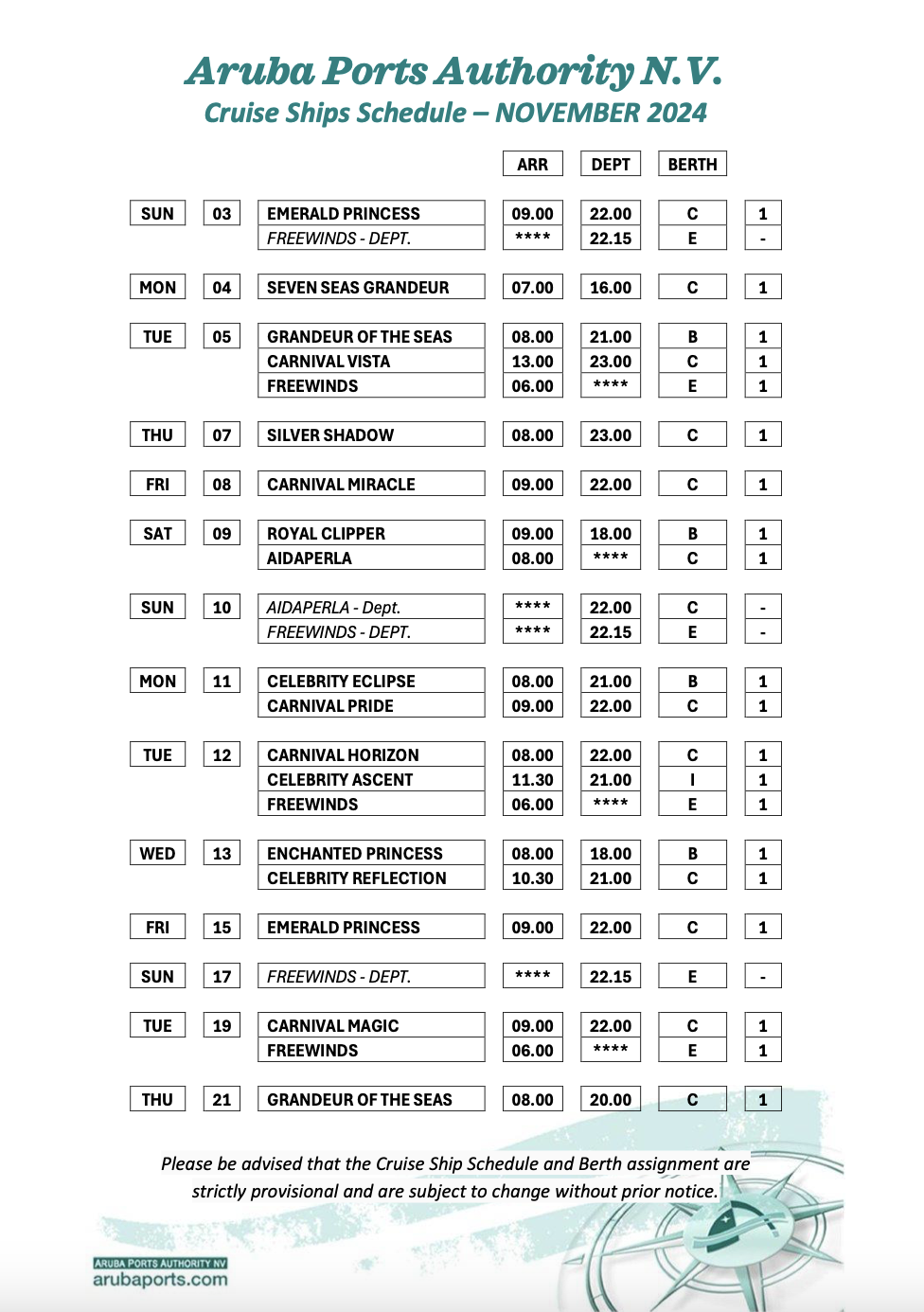 Aruba Cruises Cruise Schedule Carnival Cruise Lines, Royal