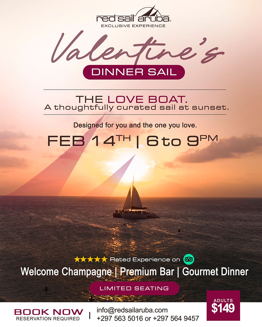 The Love Boat Dinner Sail Experience by Red Sail Aruba