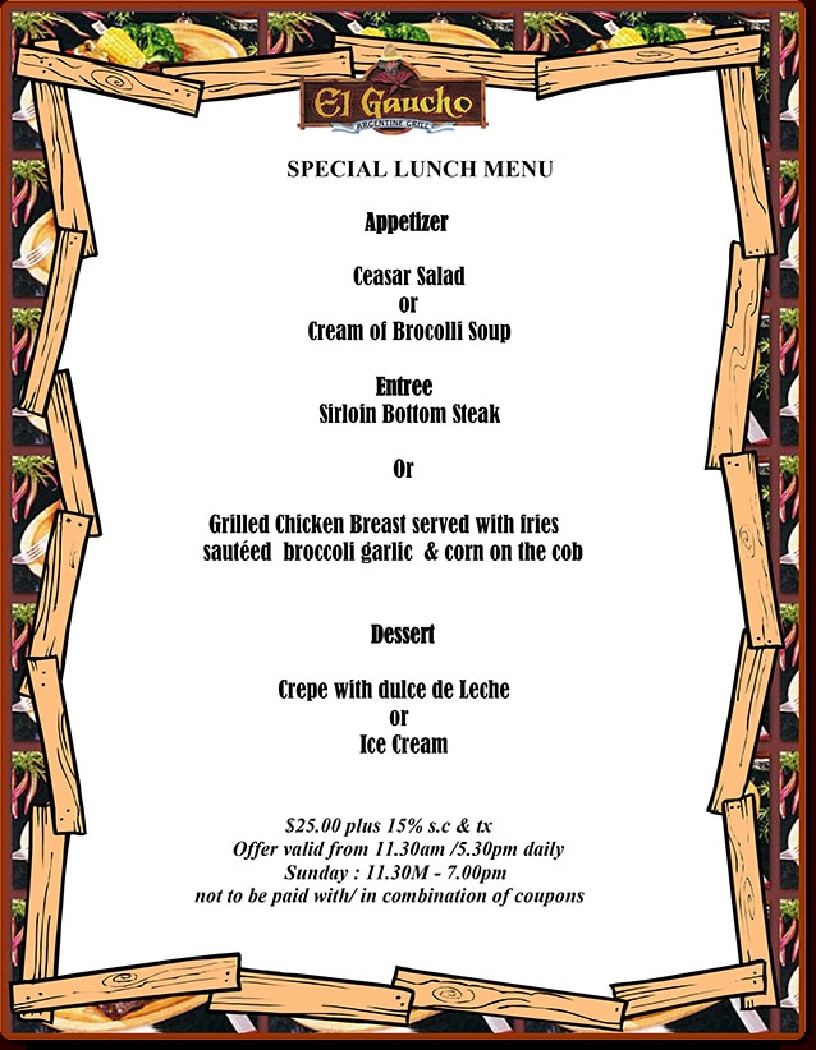 El Gaucho Specials