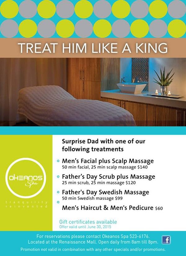 Treat him like a King with one of these special packages