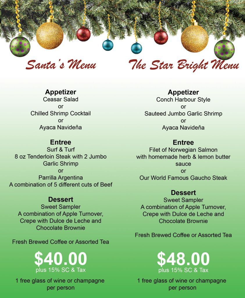 Aruba La Vista Restaurant Christmas 2022 Visitaruba.com | Christmas Specials