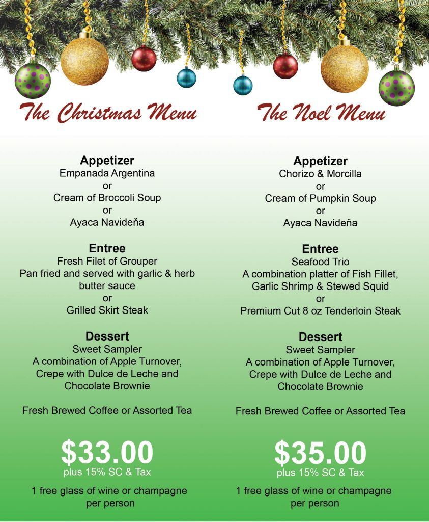 Aruba Restaurants Christmas Day Specials